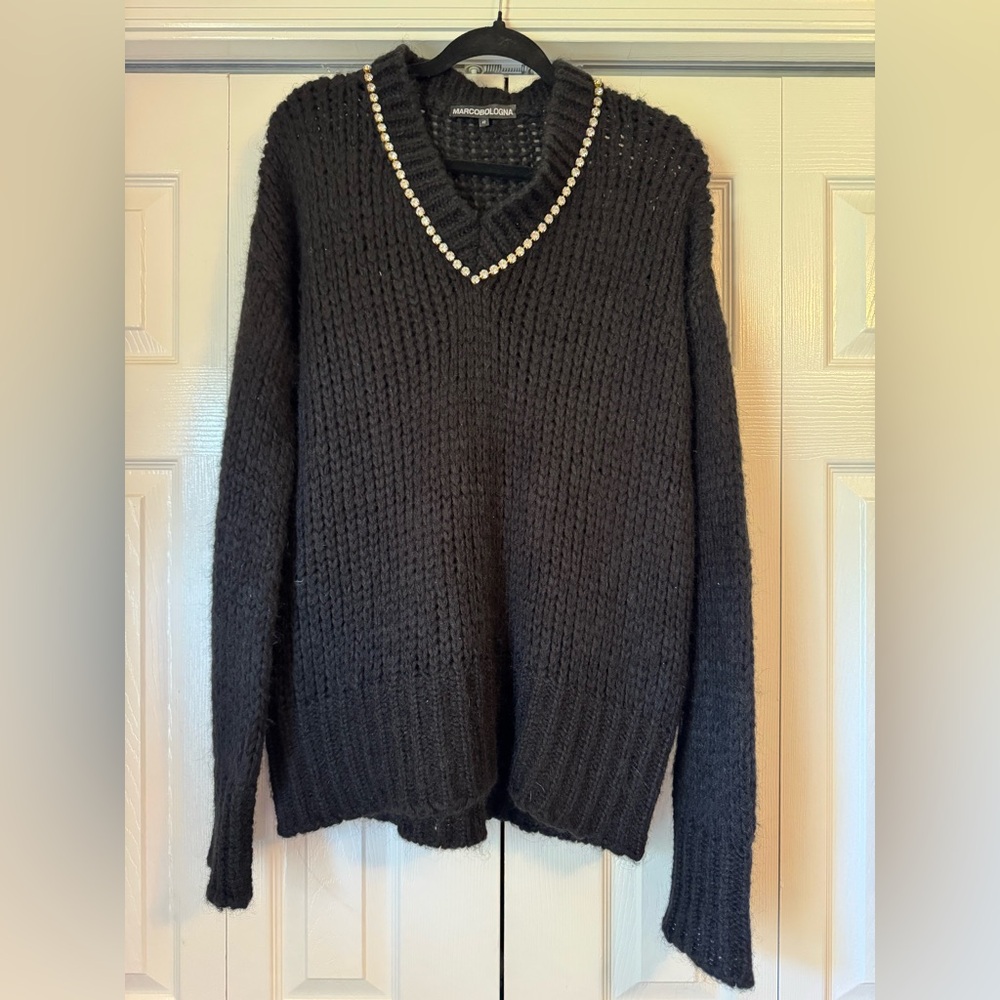 Marco Bologna Sweater - Black with Crystal Embellishments
& Long Sleeves